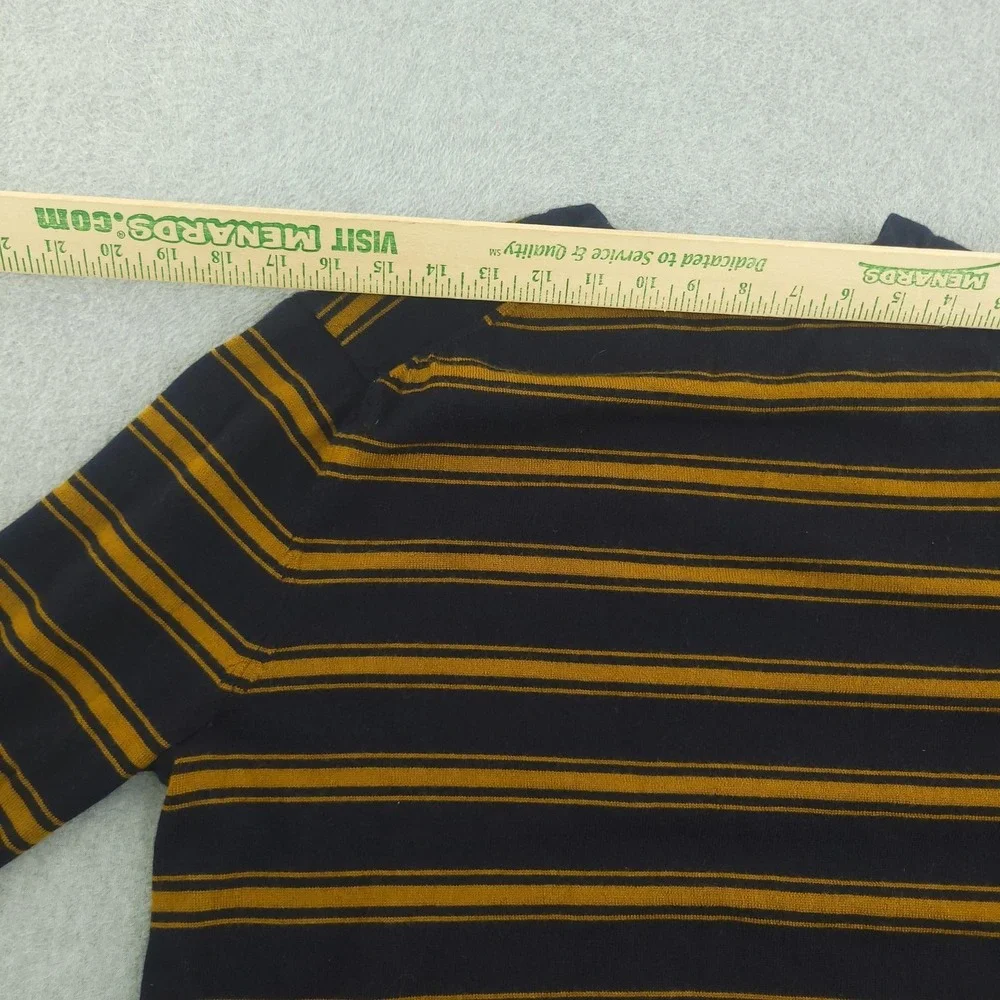 Banana Republic Sweater Mens L Blue Merino Wool Crewneck Knit Pullover Striped